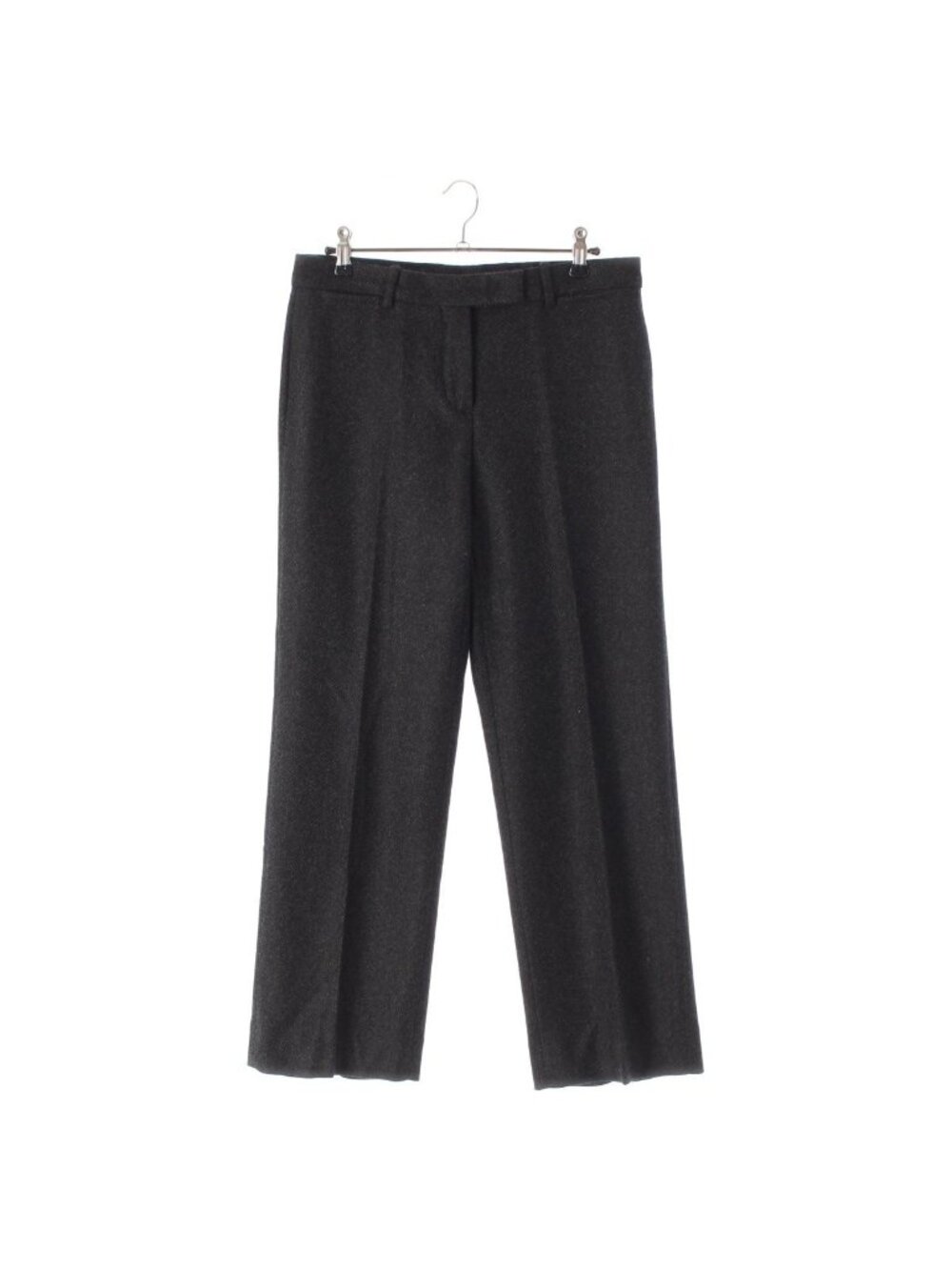 Loro Piana Cashmere Silk Herringbone Center Crease Pants Dark Gray 40